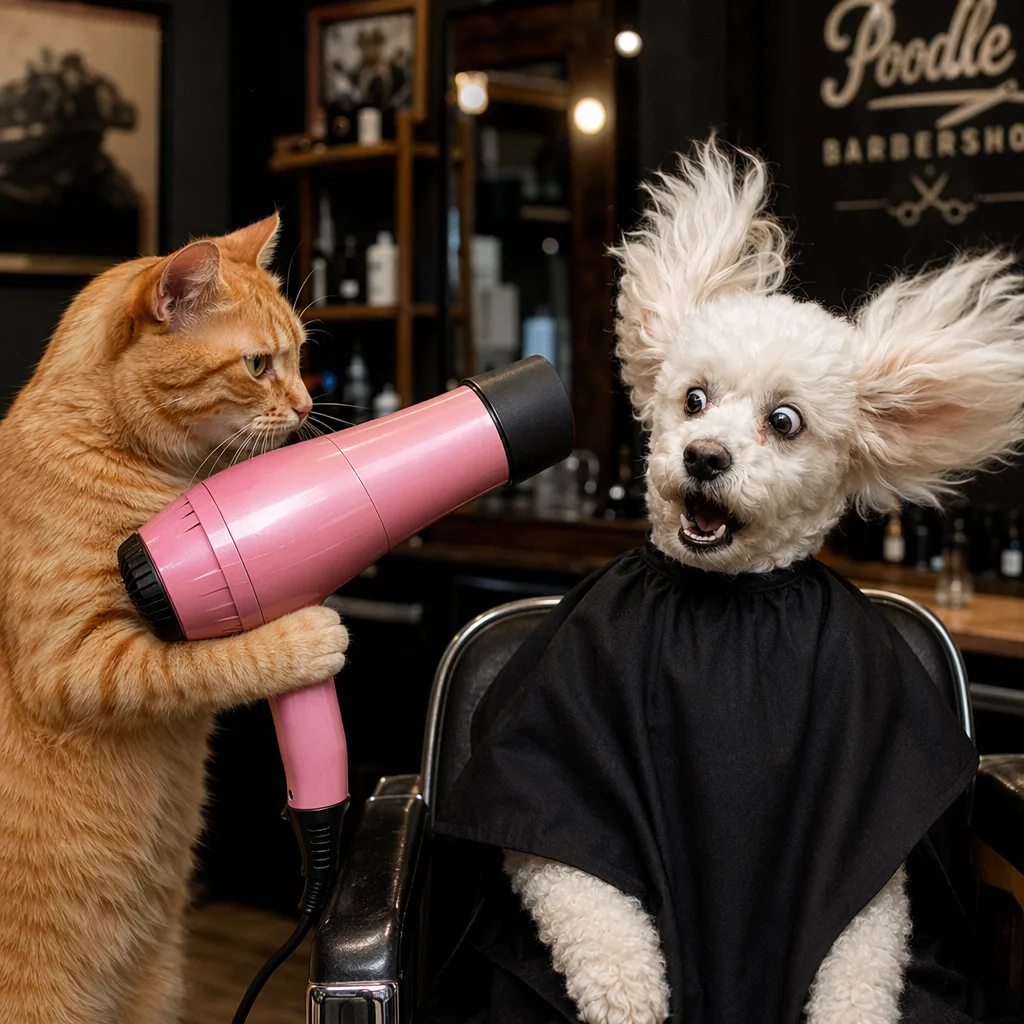 Сушка пуделя